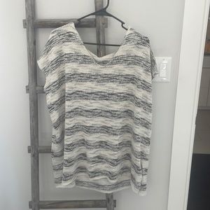 ZARA Stripped 3/4 Length, Midi Net Top Size M
